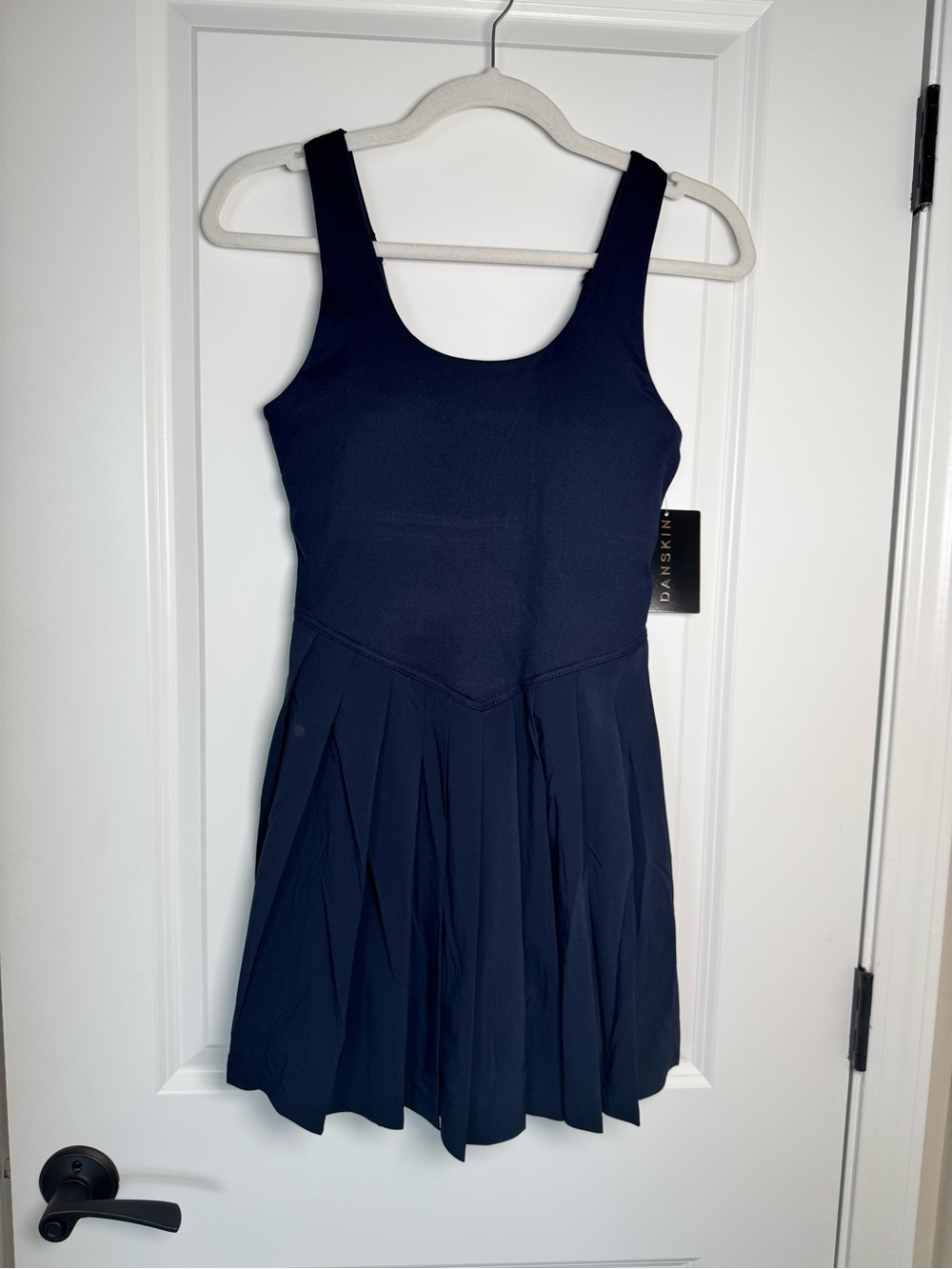 Danskin Navy Tank Pleated Mini Court Dress with built in bra and shorts